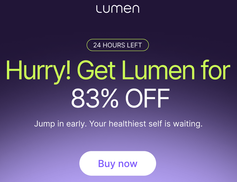 83% Lumen Discount – BEST EVER! (One Day Only)